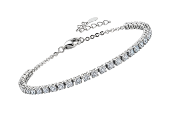Elegant diamond bracelet with a chain closure.