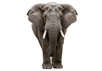 Fototapeta premium Close-up of an african elephant against a black background.