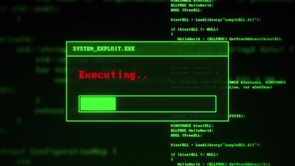 Green code background - hacking in progress. Internet security concept
