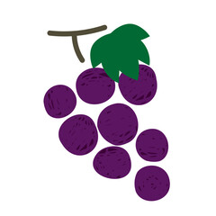 手描き風のかわいいブドウのイラスト素材