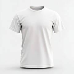 Blank white short-sleeved t-shirt.