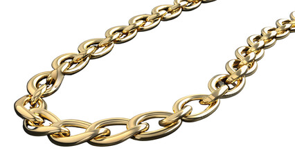 Obraz premium Gold Chain Necklace Isolated on Transparent Background 