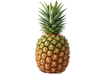 Close-up of a pineapple against a black background.