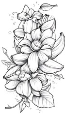 Obraz premium 白墨の花影 (Hakuboku no Kage)