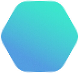 Organic blob shape with blue green gradient isolated on a transparent background