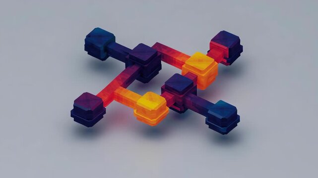 Vibrant Abstract Design Colorful Geometric Shapes Representing Modern Digital Innovation in DevSecOps Cloud Environment