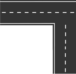Obraz premium Set of highways and gray asphalt roads with footpaths and crossroads for city map elements. Includes street layouts indicating vehicle direction. Isolated on transparent PNG with copy space element