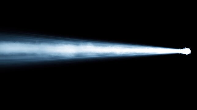 Blue spotlight beam cutting through dark smoky air.
