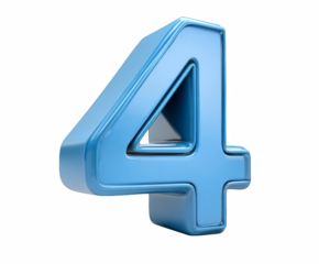 Glossy light blue number four great for digital designs