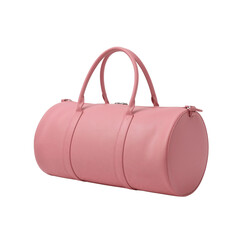 Elegant rose hued cylinder bag radiating simple sophistication against a neutral scene with