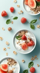 Healthy Breakfast Bowls with Yogurt and Fruit