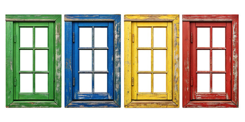 "Colorful Rustic Window Frames – Vintage Distressed Digital Art on Transparent Background"
"Weathered Multicolored Old Windows – Nostalgic Vintage Frames Digital Artwork PNG"