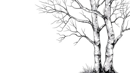 Obraz premium 白樺の静寂 (Shirakaba no Shijaku)