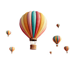 Fototapeta premium Colorful hot air balloons against a black background (1)