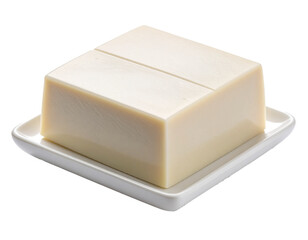Japanese wagashi yokan block, professional studio lighting, isolated