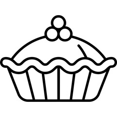 Pie vector icon. Food and beverage icon line style. perfect use for logo, presentation, website, and more. modern icon design outline style