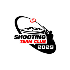 Sporting Clays Target and Shotgun Gun Club Logo Template 