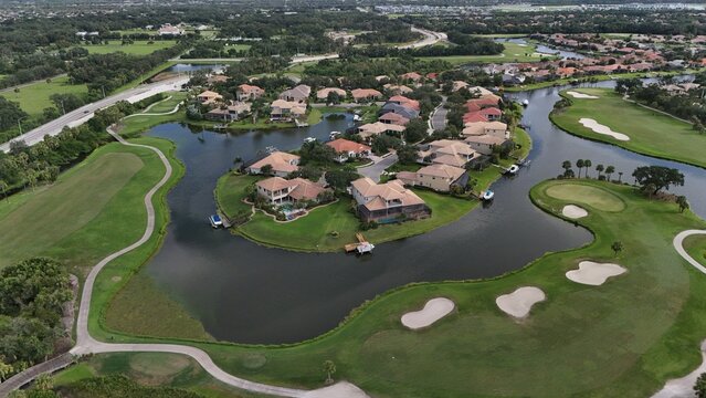 luxury golf course and boating community near Fort Hamer on the Manatee River, Bradenton, Florida