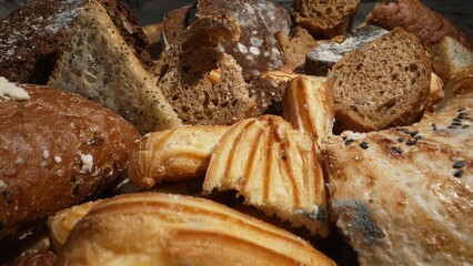 The bread has gone stale and is now uneaten