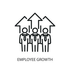 Employee growth thin line vector icons.