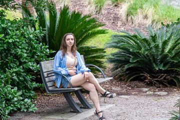 Girl on bench