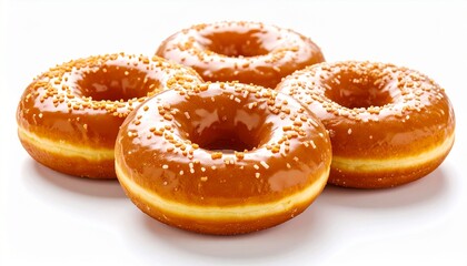 Fototapeta premium Tasty Baked Donuts Isolated On White Background