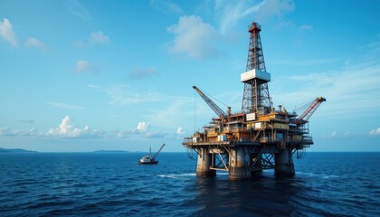Offshore Oil Platform in the Ocean