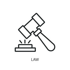 Law thin line vector icons.