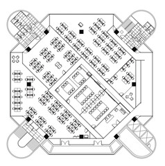 2D AutoCAD Office Furniture Layout Plan Vector Drawing