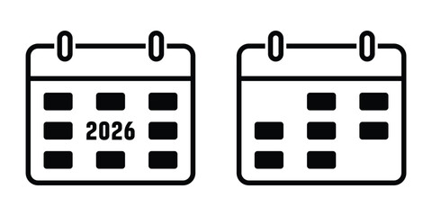 Flat design calendar icons, Simple vector calendar symbols, Calendar symbol vector icons collection
