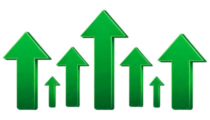 Green arrow up. Set of realistic objects.png