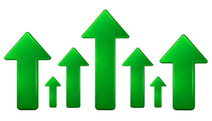 Green arrow up. Set of realistic objects.png