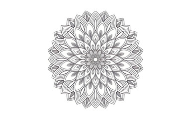 Black and white mandala isolated on white background