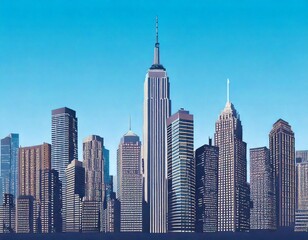 Fototapeta premium New York City Manhattan skyline and office skyscrapers building - vector illustration jpg