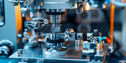 High-Precision Manufacturing Equipment, Advanced Robotic Assembly, Industrial Automation Machine.