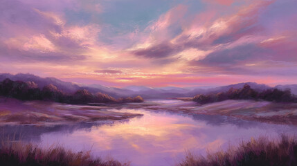 Obraz premium sunset in the mountains