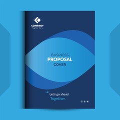Blue Proposal cover Design Template concepts are adept for corporate Business	