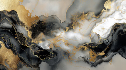 Cool Abstract Art Marble Background Black Gold Wallpaper Luxury Fluid