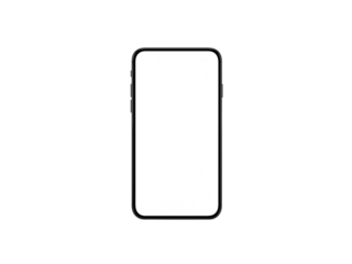 Sleek modern black smartphone case with a subtle textured pattern isolated on transparent background