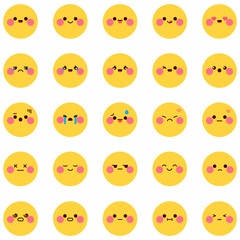 Fototapeta premium 벡터 플랫 이모지 이모티콘 표정 아이콘 세트 Vector Flat Shape Icon SetVector Flat Emoticon set