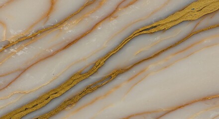 Luxurious white onyx marble texture with golden veins. Natural polished stone slab with elegant diagonal patterns for a sophisticated background.