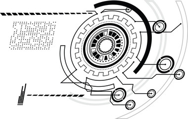 Obraz premium abstract background with computer world technology drawing vector 