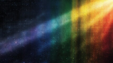 Naklejka premium Colorful light beam with grunge texture on a dark textured background