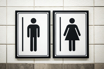 Washroom signs. Restroom or toilet door sign set containing gents, ladies, disabled, baby changing. Printable sticker. Transparent vector illustration.