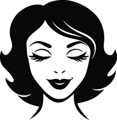  a woman s eyes winking and open with long eyelashe vector