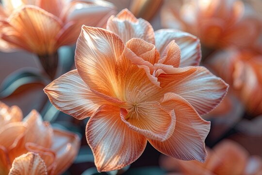 Stunning Close-Up of a Warm-Toned Flower with Delicate Wispy Petals