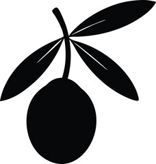olive fruit silhouette vector