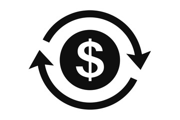 Obraz premium A dynamic dollar sign vector with an arrow symbolizes growth in the finance market