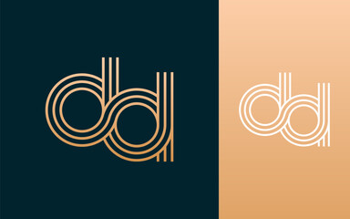 Modern elegant dd letter logo design vector