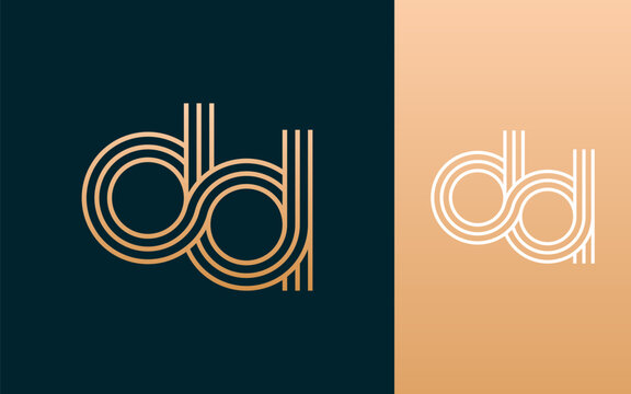 Modern elegant dd letter logo design vector